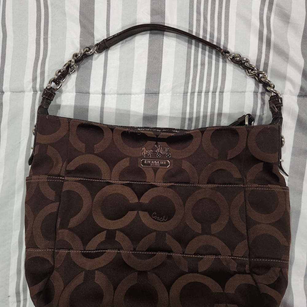 Coach Brown Signature Shoulder Bag